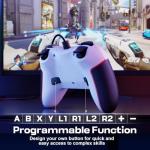 RivalPlay PC Controller Wired Game Controller for PC, Windows 11, 10, 7 & 8 with Paddles, 3-Level Vibration, Mappable Buttons & Textured Grips White