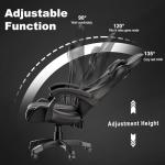 Blisswood Gaming Chair, Ergonomic Racing Gaming Chair for Adults with Lumbar Support, Heavy Duty Recliner Chair upto 150Kg Weight Capacity Swivel Chair (Black)