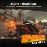 CronusPro 24 Inch 240Hz Curved Gaming Monitor, FHD 1920 x 1080, 1ms MPRT, 3000R, VA Panel, 16:9, AMD FreeSync, HDMI/DisplayPort, VESA, sRGB 100%, HDR, Eye Care, PC Monitor for Gaming Office Black