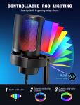FIFINE USB Microphone PC, Gaming Microphone for Streaming Podcast Studio, Microphone USBC for PS4 PS5 MAC with RGB Control, Mute Switch, Headphone Jack, Pop Filter