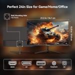 CronusPro 24 Inch 240Hz Curved Gaming Monitor, FHD 1920 x 1080, 1ms MPRT, 3000R, VA Panel, 16:9, AMD FreeSync, HDMI/DisplayPort, VESA, sRGB 100%, HDR, Eye Care, PC Monitor for Gaming Office Black