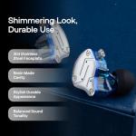 Linsoul KZ ZS10 Pro, 4BA+1DD 5 Driver in Ear Monitor, HiFi Wired Earbuds, Gaming Earbuds, Hybrid IEM Earphones with Stainless Steel Faceplate, Recessed 2 Pin Detachable Cable(Without Mic, Blue)