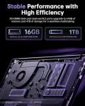 Tivique 15.6 Inch Gaming Laptop with Ryzen 7 5825U (Processor up to 4.5GHz) 8C/16T - 16GB RAM DDR4*2 + 1TB M.2 SSD, 1080 HD Display, HDMI, BT5.2, USB3.2,Type-C, Dual Speakers, 65W Fast Adapter, WiFi 6