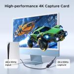 UGREEN Video Capture Card HDMI to USB C Streaming Device 2K@30Hz 1080P@60fps Game Record 4K Input Compatible with Quest 3/3s PS5 PS4 Xbox Series X Switch 2 TV Stick iPad DSLR Camera MacBook Laptop PC