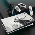 playvital Full Set Skin Sticker for ps5 Slim Console Digital Edition (The New Smaller Design), Vinyl Skin for ps5 Controller & Headset & Charging Station & Media Remote - Ink Spirit Dragon