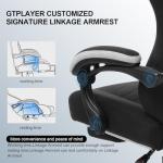 GTPLAYER Fabric Gaming Chair with Footrest, Ergonomic Computer Desk Chair with Pocket Spring Cushion Home Office High Back Support Lumbar Support Heavy Duty Wide