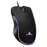 Lycander Gaming Mouse, Wired Optical USB Mice with Adjustable dpi up to 6400, 7 Buttons, LED, 1.5M Cable