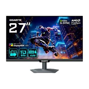 Gigabyte M27UP 27” 4K UHD Gaming Monitor - Dual Mode (4K 160Hz or FHD 320Hz), 3840 x 2160, 1ms, 350 cd/m², FreeSync Premium, DisplayHDR400, HDMI 2.1, Displayport 1.4