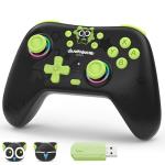 GeekShare Wireless Gaming Controller with Hall Joystick, 1000Hz Polling Rate, 6-Axis Gyro, RGB, Turbo, 1000mAh, Bluetooth Controller for PC,Switch,Android,iOS,Steam (Controller And Receiver Kit)