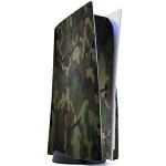 playvital Army Green Camouflage Full Set Skin Decal for ps5 Console Disc Edition,Sticker Vinyl Decal Cover for ps5 Controller & Charging Station & Headset & Media Remote