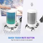 FIFINE Gaming Mic Kit Bundle, PC USB Computer Condenser Microphone Set with Quick Mute, Arm Stand, for PS4/PS5/MAC-A6T White