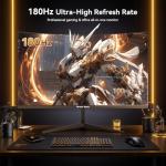 Great voell 24 Inch Curved Gaming Monitors with 180Hz, FHD 1080p, 3000R, FreeSync, HDMI DP Connectivity, VESA
