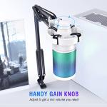 FIFINE Gaming Mic Kit Bundle, PC USB Computer Condenser Microphone Set with Quick Mute, Arm Stand, for PS4/PS5/MAC-A6T White