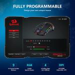 Redragon Gaming Mouse, Wireless Gaming Mouse with 9 Programmable Buttons, RGB Backlit, Rechargeable Wireless Mouse UP to 8000 DPI, Macro Edit, 70Hrs for Laptop, PC, Mac Gamer, Black M910-KS