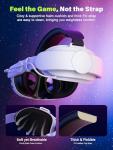 WaverVR Head Strap with 6000mAh Battery Compatible with Meta Quest 3/3S, VR Headset Accessories Compatible with Oculus 3, Extra 3H Playtime, Enhanced Support and Comfort, Non-Pressure Weight Balance