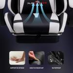 Play haha.Ergonomic reclining seat with footrest adjustable headrest and lumbar cushion high back support padded armrests PU leather finish for gaming home or office use