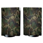 playvital Army Green Camouflage Full Set Skin Decal for ps5 Console Disc Edition,Sticker Vinyl Decal Cover for ps5 Controller & Charging Station & Headset & Media Remote