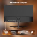 Great voell 24 Inch Curved Gaming Monitors with 180Hz, FHD 1080p, 3000R, FreeSync, HDMI DP Connectivity, VESA