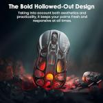 GravaStar Mercury M2 Wireless Gaming Mouse with 26,000 DPI, PAW3395DM Sensor -79g Lightweight Hollowed-Out Design -5 Programmable Buttons -5 Dynamic Lightsync RGB - Stealth Black (Stealth Black)