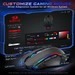 Redragon Gaming Mouse, RGB Gaming Mouse Wired with 9 Programmable Macro Buttons, Chroma RGB Backlit, 8000 DPI Adjustable, PC Gaming Mice with Fire Button for Windows/Mac, Black, M910-K