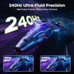 Amzfast 27 inch Curved Gaming Monitor, 240Hz, Full HD 1920x1080p, Fast VA 1500R, 1ms MPRT, 4000:1 Contrast, 130% sRGB, 95% DCI-P3, HDR, Adaptive-Sync, VESA 100X100, HDMI 2.0&DP 1.4 - AMZG27C1 Pro