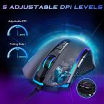 Redragon Gaming Mouse, RGB Gaming Mouse Wired with 9 Programmable Macro Buttons, Chroma RGB Backlit, 8000 DPI Adjustable, PC Gaming Mice with Fire Button for Windows/Mac, Black, M910-K