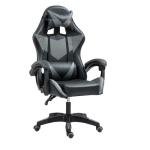 Yesuitme Gaming Chair, Computer Chair with Lumbar Cushion, Headrest, Height-Adjustable Office Chair Gaming Chair for Adults, Girls, Boys (Without Footrest, Black+Grey)