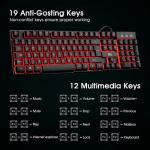 Rii Gaming Keyboard, RK100 Light Up Keyboard Mechanical Feeling Keyboard with 3 Single LED Backlit Color (Red/Purple/Blue)-UK Layout