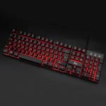 Rii Gaming Keyboard, RK100 Light Up Keyboard Mechanical Feeling Keyboard with 3 Single LED Backlit Color (Red/Purple/Blue)-UK Layout