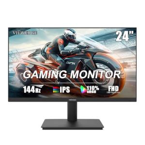 Viewedge Gaming Monitor 24 Inch FHD 144hz, IPS 1ms 1080p Computer Monitor with 110% sRGB, Bluelight Filter, HDMI & VGA Port, Support Wall Mount