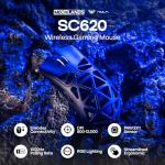 MechLands Aula SC620 Gaming Mouse, 2.4G/USB-C/BT Wireless Mouse with 400mAh Battery, Adjustable 12,000 DPI & 1000 Polling Rate, PAW3311 Sensor, RGB Lighting, Programmable Buttons, for Win/Mac (Black)