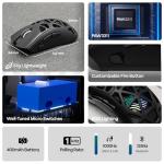 MechLands Aula SC620 Gaming Mouse, 2.4G/USB-C/BT Wireless Mouse with 400mAh Battery, Adjustable 12,000 DPI & 1000 Polling Rate, PAW3311 Sensor, RGB Lighting, Programmable Buttons, for Win/Mac (Black)