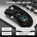 MechLands Aula SC620 Gaming Mouse, 2.4G/USB-C/BT Wireless Mouse with 400mAh Battery, Adjustable 12,000 DPI & 1000 Polling Rate, PAW3311 Sensor, RGB Lighting, Programmable Buttons, for Win/Mac (Black)