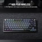Corsair K65 PLUS WIRELESS 75% RGB Mechanical Gaming Keyboard – Pre-Lubricated MLX Red Linear Switches – PBT Dye-Sub Keycaps – iCUE Compatible – PC, PS5, PS4, Xbox – QWERTY UK – Black/Grey