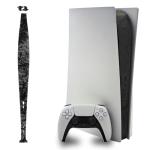 Luck&Link Skin Sticker for PS5 Console Center Part Protection Texture Sticker,For ps5 Disc Edition Host Middle Strip Texture Skin Scratch Resistant (Forged Carbon Fiber - Black, FOR PS5 (2020))