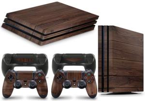 Calvero Studio WOOD Skin Mahogany Decal Vinyl Sticker + 2 Controller Skins Set Compatible with PS4 Pro Console
