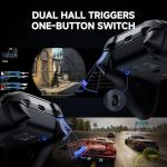 ECHTPower Wireless Game Controller for PC/Switch/Android/iOS, PC Gaming Controller with TMR Hall Joysticks/Dual Trigger, 4-Motor Vibration, ABXY Swap, Turbo/Back Buttons/1200mAh