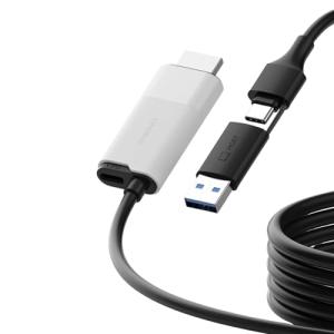 Hagibis USB3.0 Video Capture Card with 100W PD, HDMI to USB A/USB C Capture Cable 1080P@60fps YUY2 MJPEG MS2130 for Quest 3 VR Switch PS4/5 Live Broadcast, Gaming, Streaming, Recorder