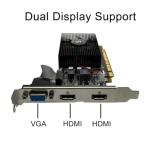 SAPLOS GT 730 4GB DDR3 128-bit, Dual HDMI, VGA, Low Profile Graphics Card, PC Video Card, Computer GPU for Working, Low Power, PCI Express x16, DirectX 11