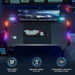 SAILUN Gaming Desk with LED Lights M-Frame Computer Desk 120cm Gaming Table with Cup Holder and Headphone Hook PC Desk for Gaming Room, Bedroom, Office, Small Space, Black