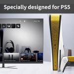 Luck&Link Skin Sticker for PS5 Console Center Part Protection Texture Sticker,For ps5 Disc Edition Host Middle Strip Texture Skin Scratch Resistant (Forged Carbon Fiber - Black, FOR PS5 (2020))