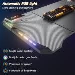 SAILUN Gaming Desk with LED Lights M-Frame Computer Desk 120cm Gaming Table with Cup Holder and Headphone Hook PC Desk for Gaming Room, Bedroom, Office, Small Space, Black