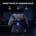 ECHTPower Wireless Game Controller for PC/Switch/Android/iOS, PC Gaming Controller with TMR Hall Joysticks/Dual Trigger, 4-Motor Vibration, ABXY Swap, Turbo/Back Buttons/1200mAh