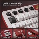 RK ROYAL KLUDGE M87 Mechanical Keyboard Wireless, 75 percent Gaming Keyboard 2.4Ghz/Bluetooth/USB-C Gasket RGB Keyboard US Layout with 7500mAh Battery, LCD Smart Display & Dual Knob, Cream Switch, Red