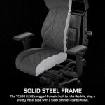 Corsair TC500 LUXE Gaming Chair – Premium Breathable Fabric – Wide Seat – Five-Way Adjustable Armrests – Adjustable Built-in Lumbar Support – 90-135 Degree Recline – Shadow