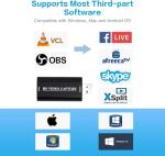 4K HDMI Video Capture Card, Cam Link Card, HDMI to USB 2.0 Game Audio Adapter, Record Capture Device for Streaming, Teaching, Gaming, Live Broadcasting, Video