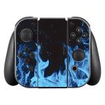 eXtremeRate Full Set Faceplate Skin Decal Stickers for Nintendo Switch with 2Pcs Screen Protector (Console & joy con & Dock & Grip) - Blue Flame