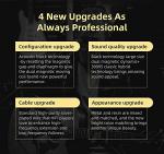 CCA KZ ZSN Pro X Dual Driver In Ear Earphone 1BA 1DD Wired Earphone HiFi Sport Gaming Earbuds Headphones Compatibility for Phone Computer Tablet with Gift Set-Blue no mic