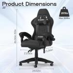 Racingreat Ergonomic Gaming Chair with Adjustable Height, Reclining Feature, Headrest, and Lumbar Support for Adults (Basics, Black)