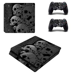 PS4 Slim Skin Sticker,Wondder Protective Vinyl Decal Skin Sticker for PS4 Slim Console + 2 Controller Skins + 2 x Silicone Thumb Grips (Colour 23)